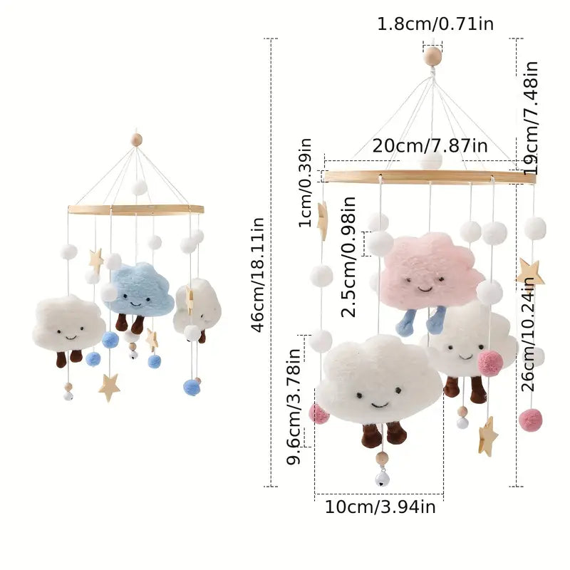 Wolken-Mobile in Rosa und Blau – Sanfte Träume fürs Kinderzimmer