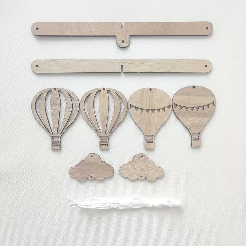 Wooden Balloon Mobile – Simple baby room decoration with wooden balloon