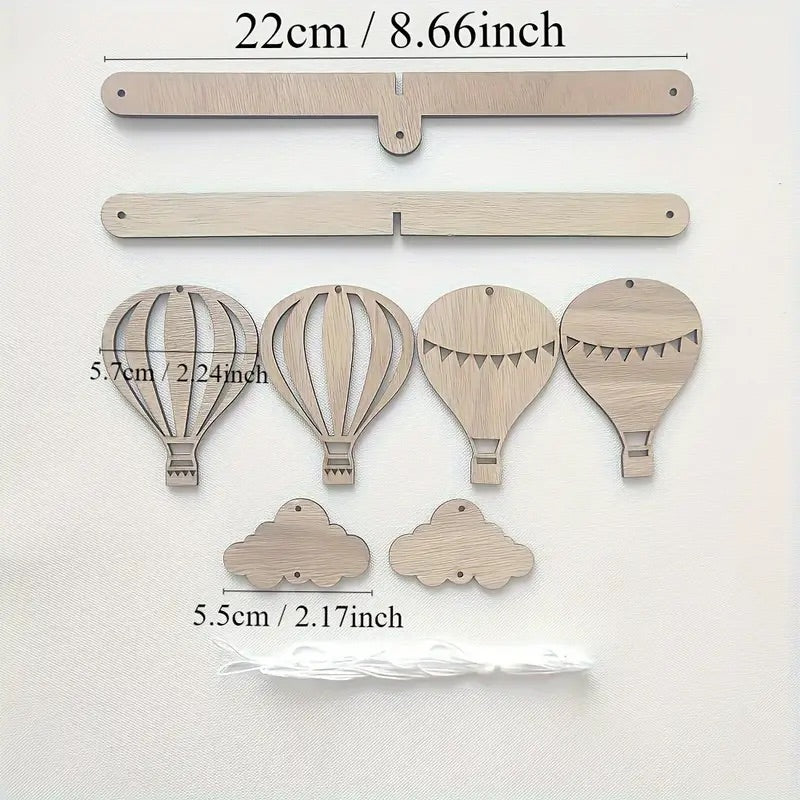 Wooden Balloon Mobile – Simple baby room decoration with wooden balloon