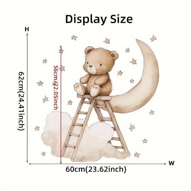 Bear and Moon Wall Stickers – Calming Wall Decoration for Baby Rooms and Children's Rooms